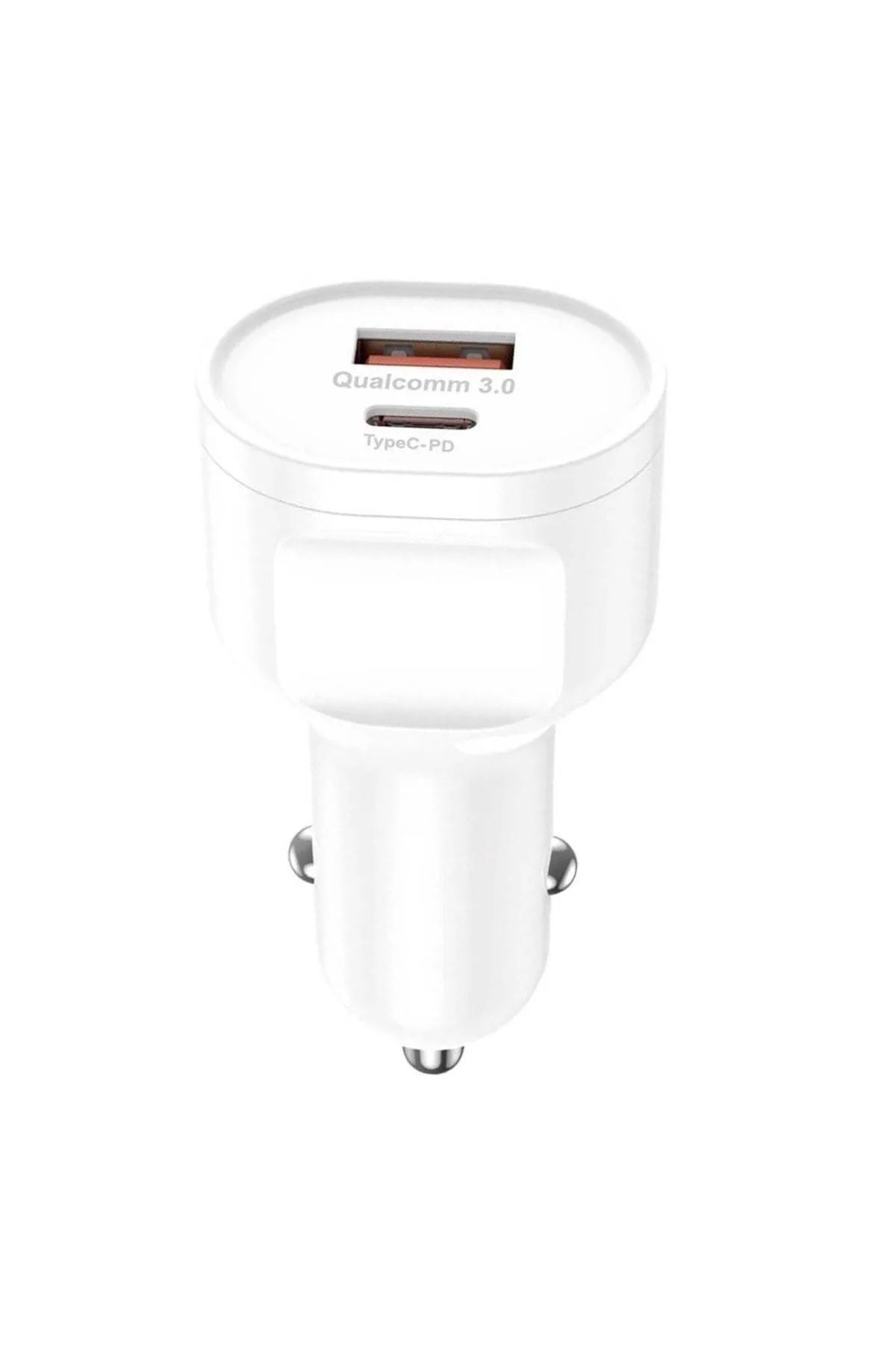 Tüm Araç Ve Arabalara Uyumlu Oto Araç Çakmaklık Şarj Aleti Type-c Ve Usb Girişli Hızlı Şarz