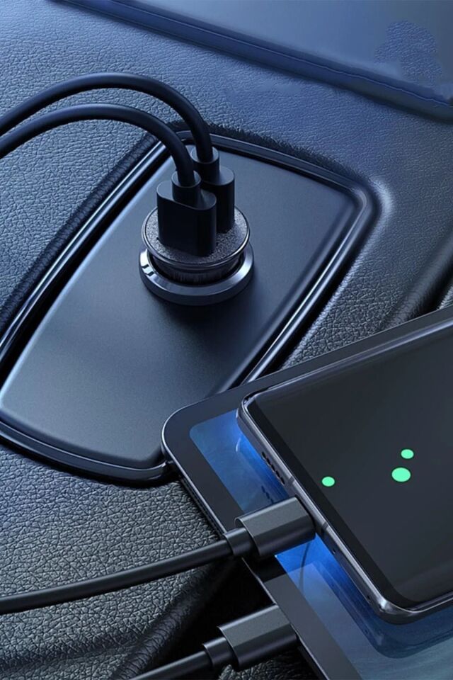 Tüm Araç Ve Arabalara Uyumlu Araç Çakmaklık Şarj Aleti Çift Usb Araba Şarz Söketi 3.4A