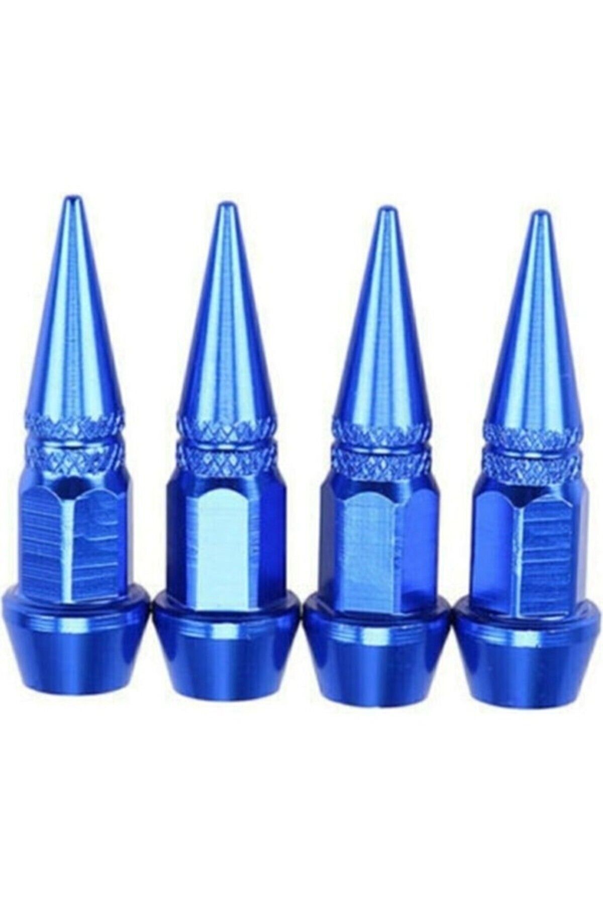 Alüminyum Sivri Sibop Kapağı Mavi 4'lü 60MM