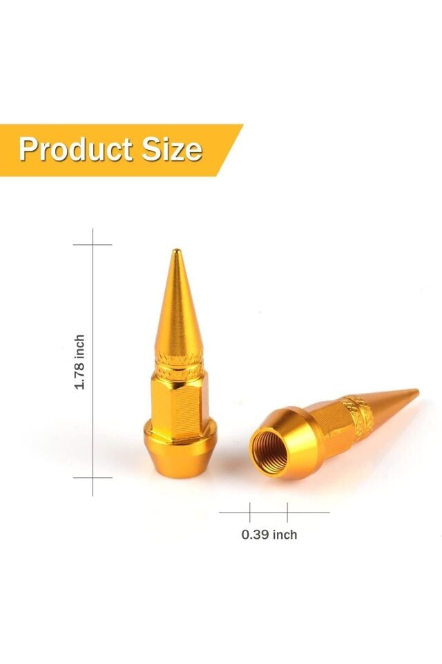 Alüminyum Sivri Sibop Kapağı Gold 4'lü 60MM