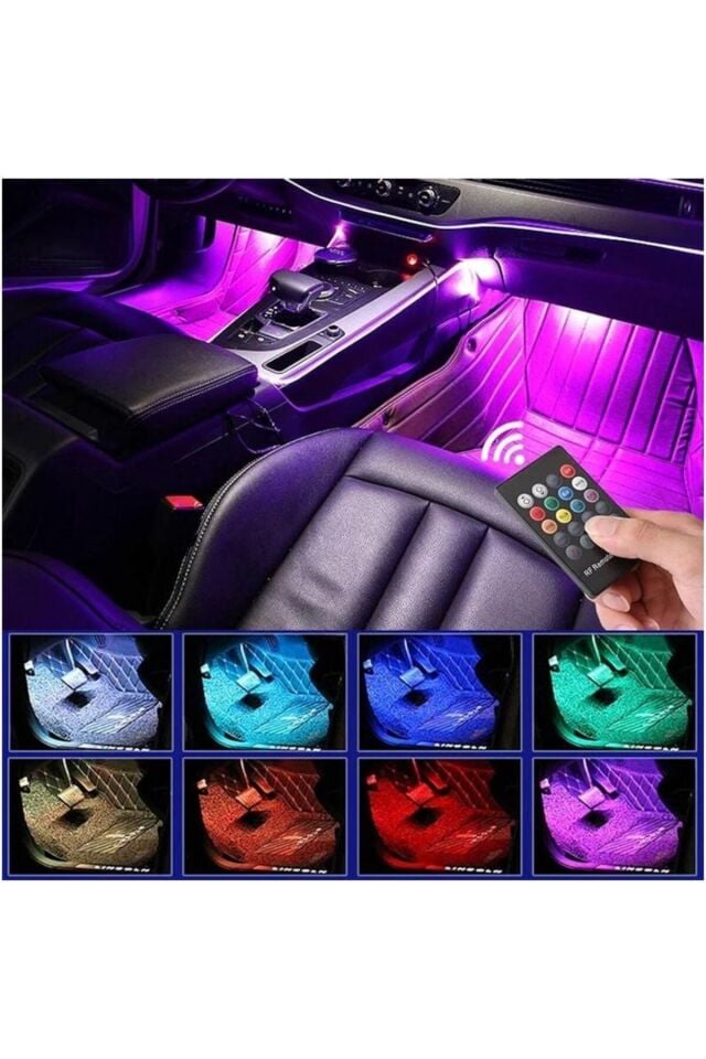 Car19 Ayak Altı Led 12 Ledli Lamba Sese Duyarlı Led Müziğe Duyarlı Led ayakaltıled
