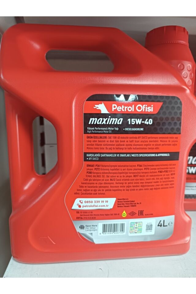 Maxima 15w-40 4 Lt 2024 Üretim Motor Yağı