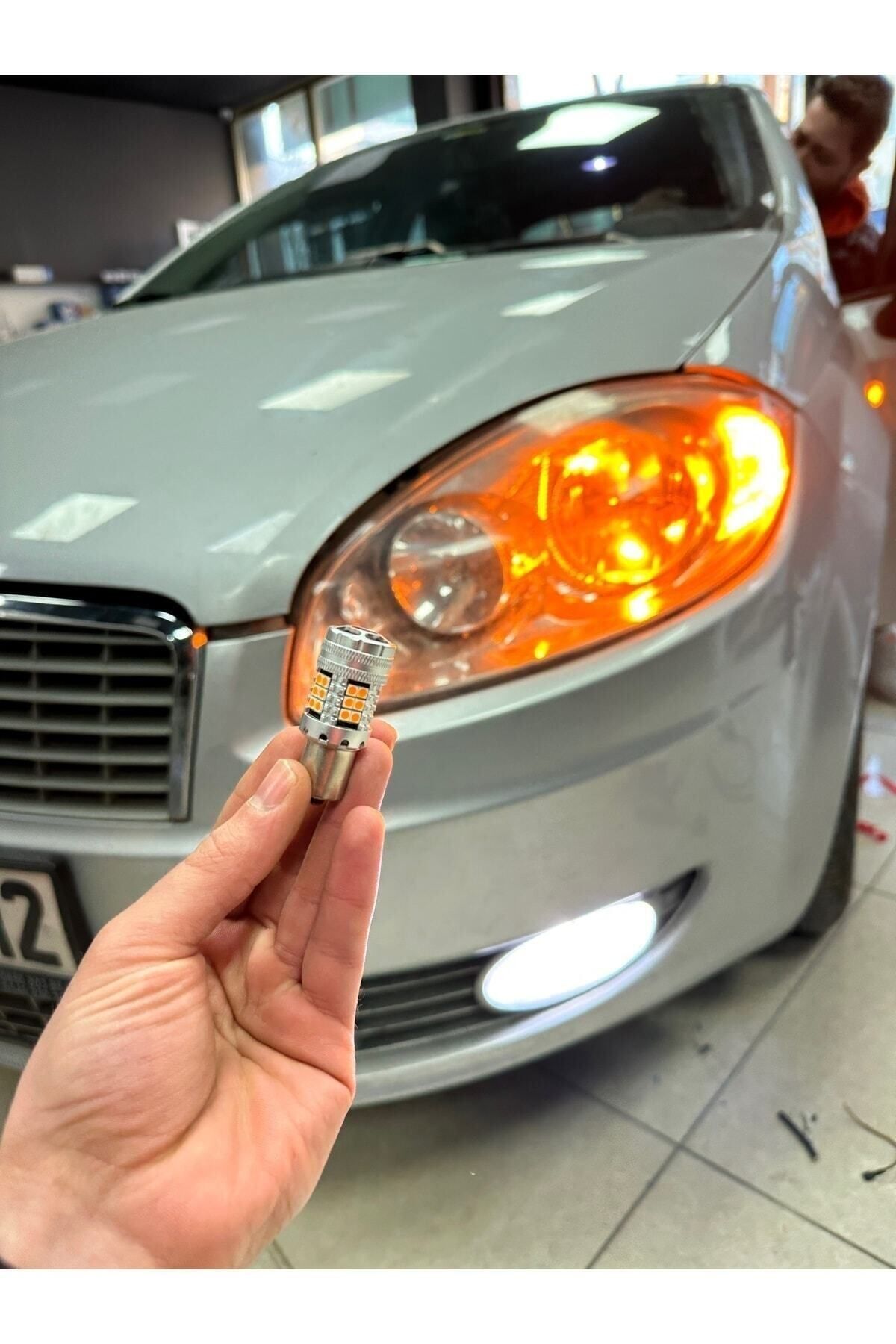 Sinyal Ledi Amerikan Parka Dayanıklı Led P21w Turuncu Fanlı Blister 93 Led Uyumlu