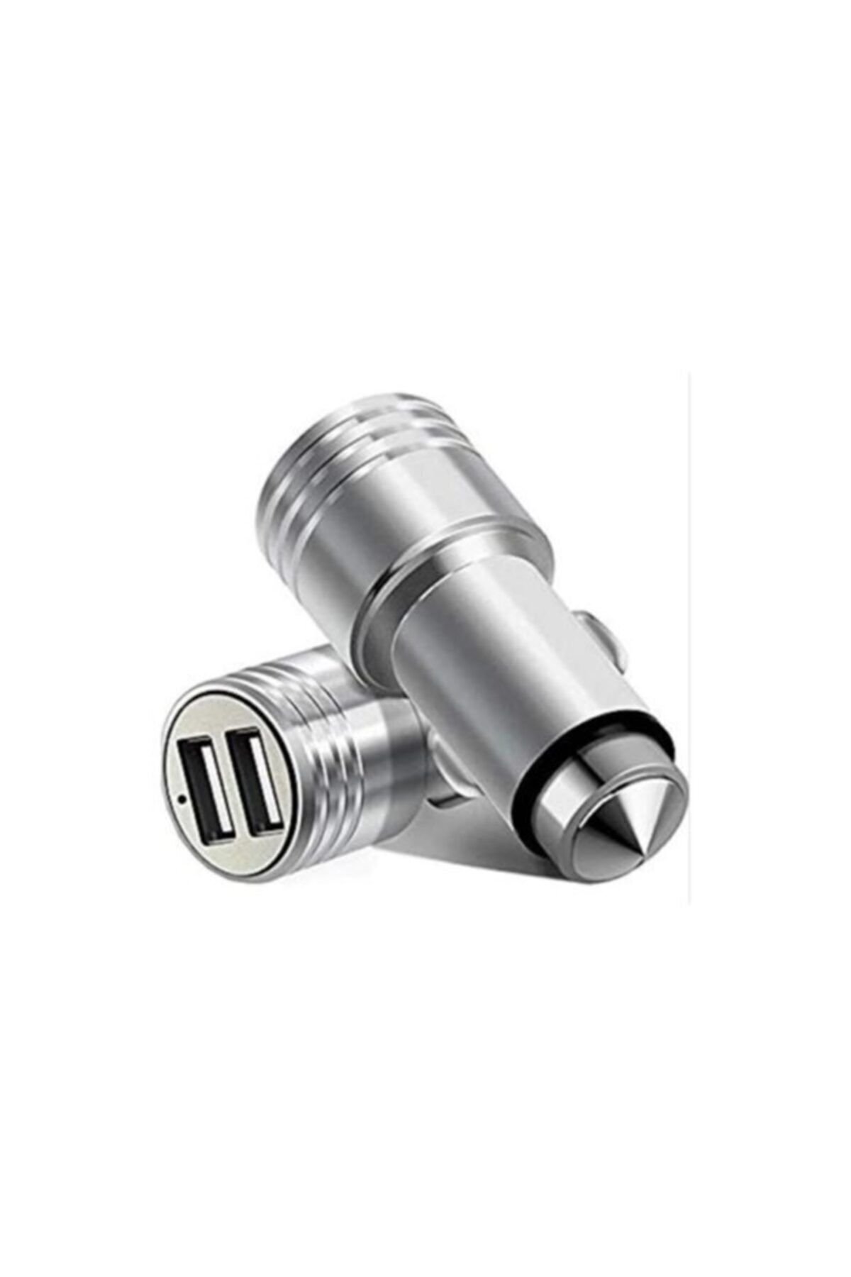 Çakmaklık Oto Araç Hızlı Şarj Aleti Usb Çift Girişli Çakmaklık Şarjı Metal Gövde Metal Araç Başlık