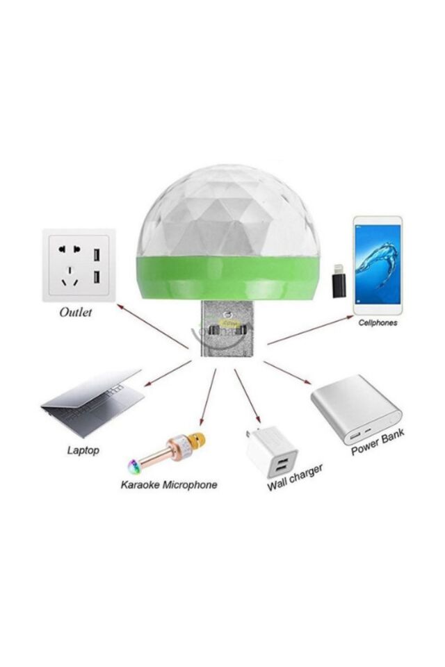 Küçük Sihirli Top 4w Usb Sese Duyarlı Renkli Parti, Disko Işığı Telefon Dönüştürücü Hediye