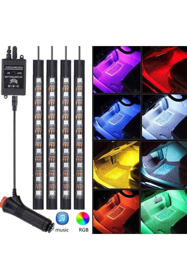 Tofaş Şahin 12v Çakmaklık Girişli 4'lü Rgb Kumandalı Sese Duyarlı Ayak Altı Led