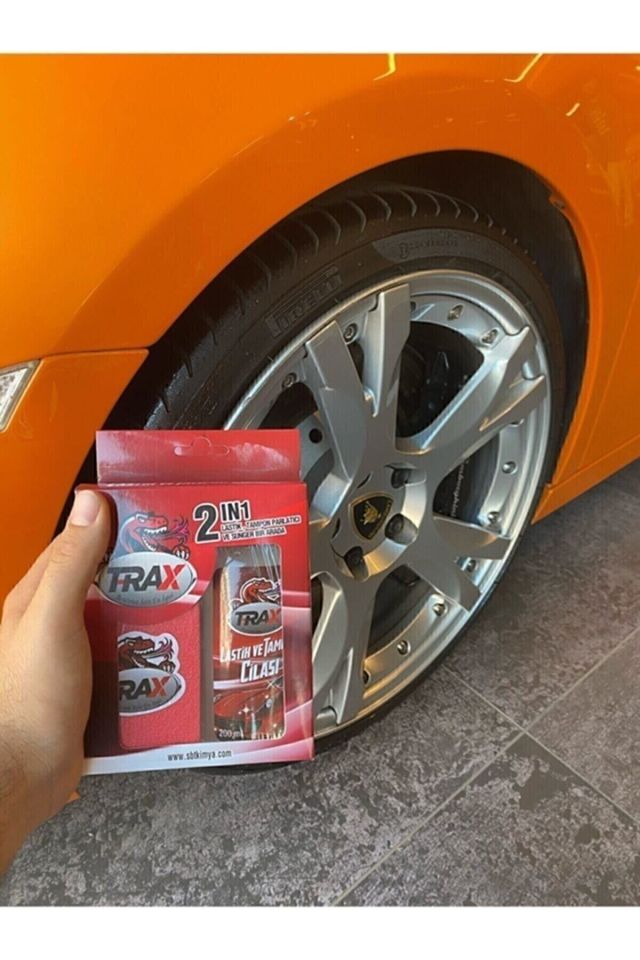 Lastik Parlatıcı Ve Tampon Cilası Süper Kalite 2'li Set Sünger + 200ml Cila