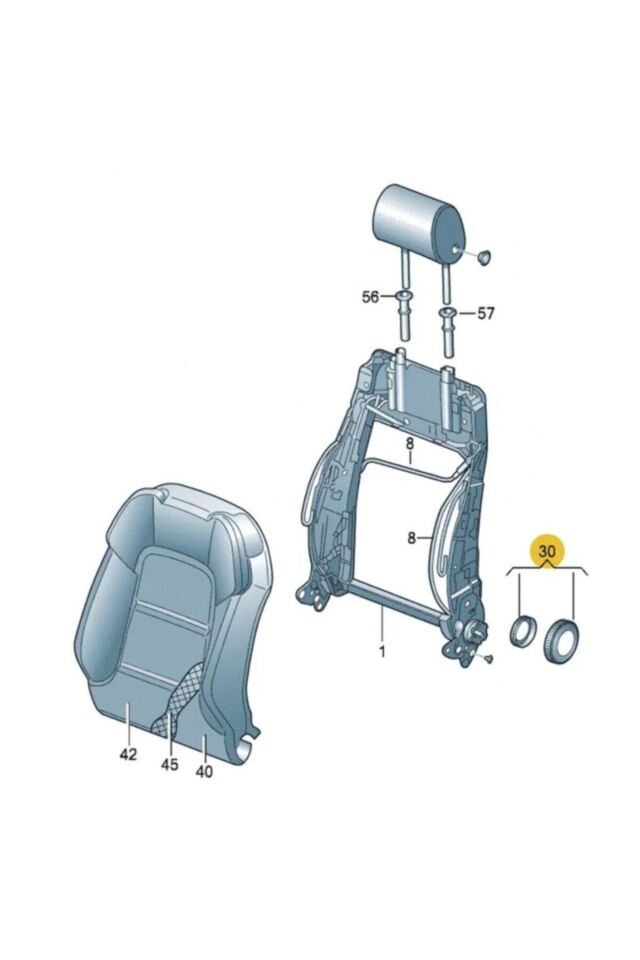 Vw Polo 2005-2009 Koltuk Sırt Ayar Tekeri Makarası Gri 1j0881671f