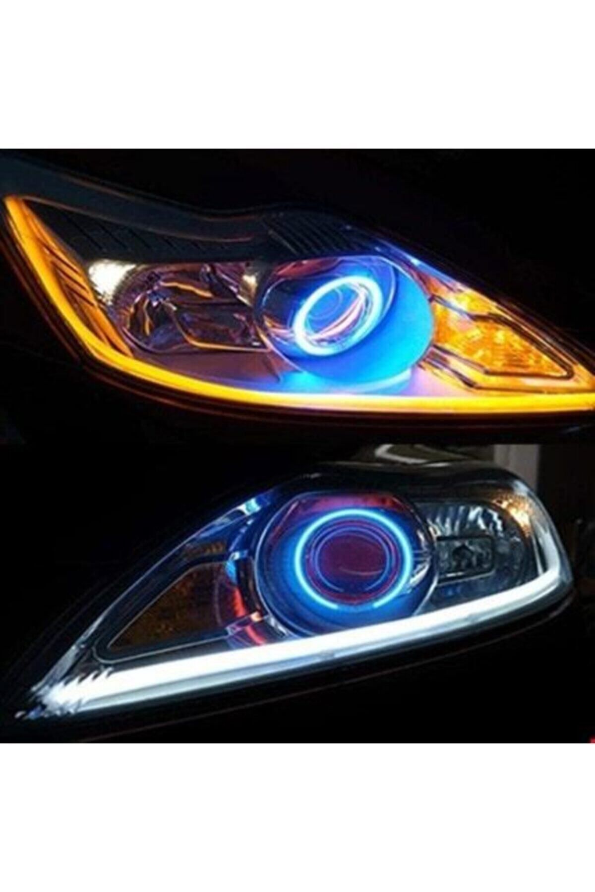 Kayar Sinyalli Led Gündüz Farı Şerit Lamba 60cm Far Üstü Kayar Led ( Animasyonlu )