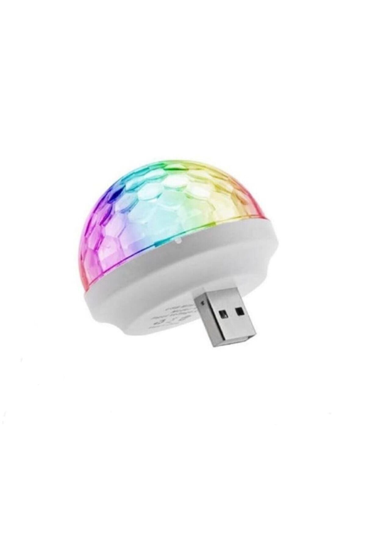 Müziğe Ve Sese Duyarlı Usb Girişli Araç Içi Mini Disko Topu