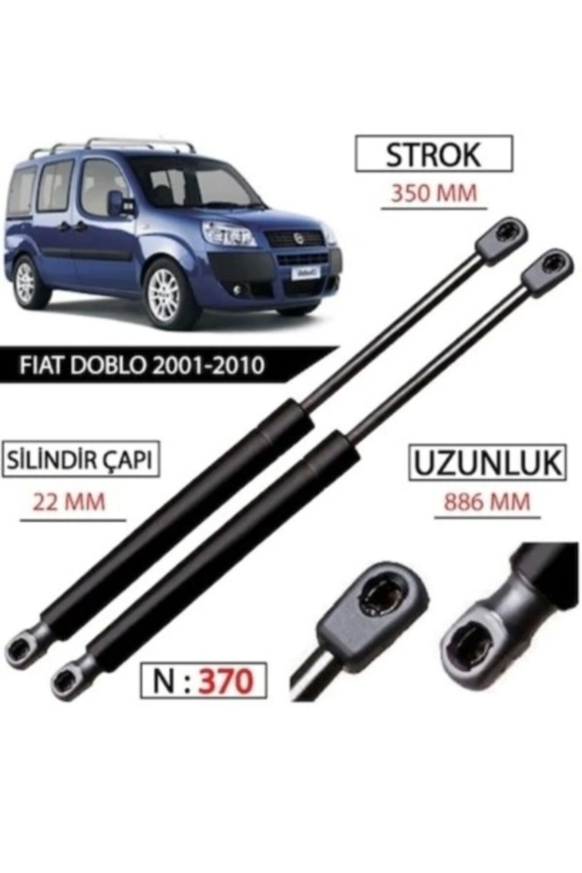 Fiat Doblo Bagaj Amortisörü Takım Sağ Sol 2001-2009 Uyumlu