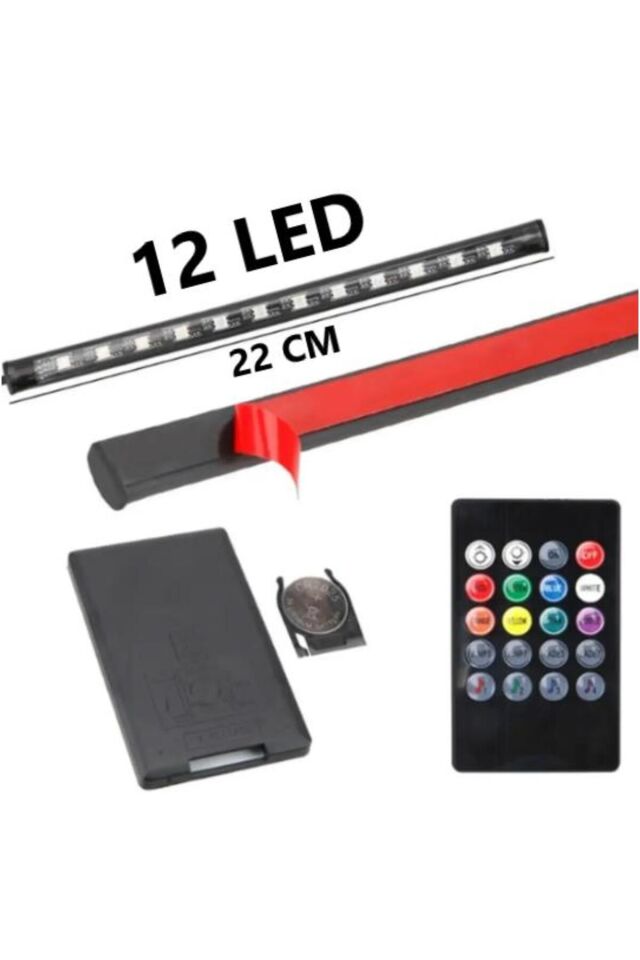 Car19  12 Ledli Ayak Altı Led Lamba Sese Duyarlı Led Müziğe Duyarlı Led Çakmaklık Girişli