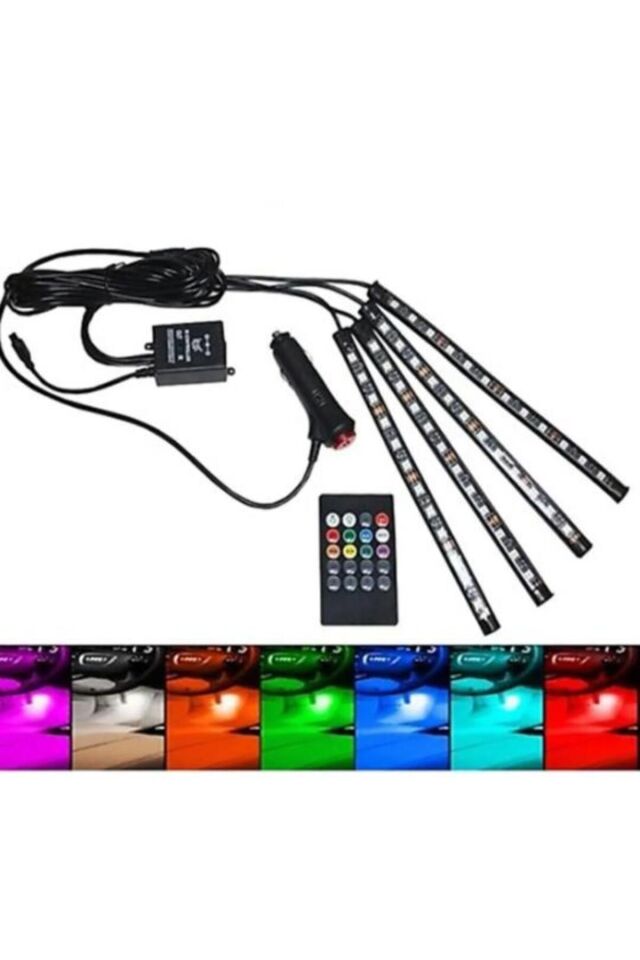 Car19  12 Ledli Ayak Altı Led Lamba Sese Duyarlı Led Müziğe Duyarlı Led Çakmaklık Girişli