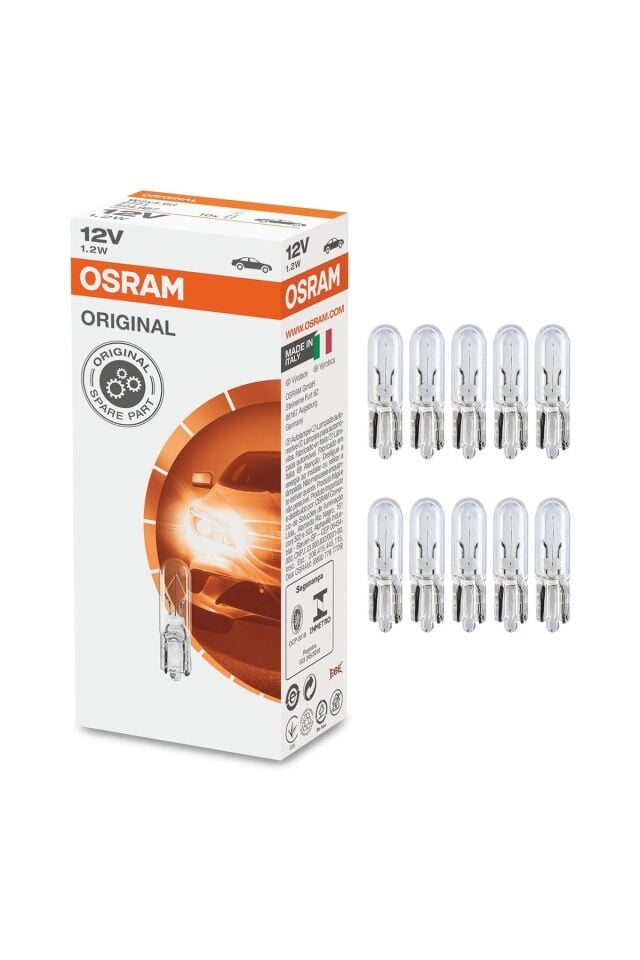 2721 12v T5 1.2w Dipsiz Gösterge Ampulü 10 Adet
