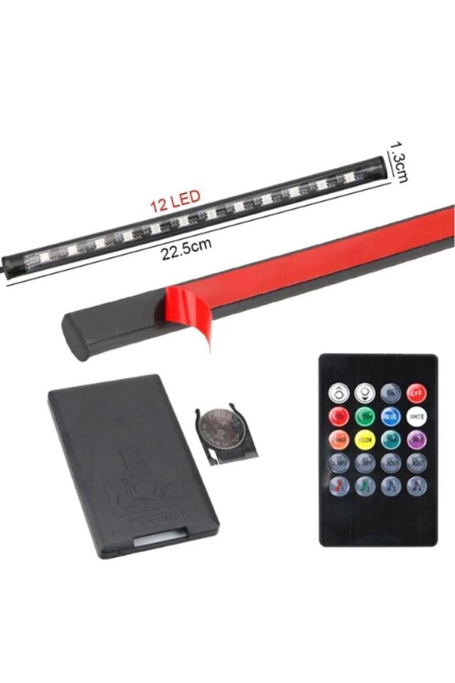 Araç Içi Aydınlatma Kumandalı Müziğe Duyarl 12 Led Ayak Altı Led - 7 Renk Rgb Pra-443095-7597