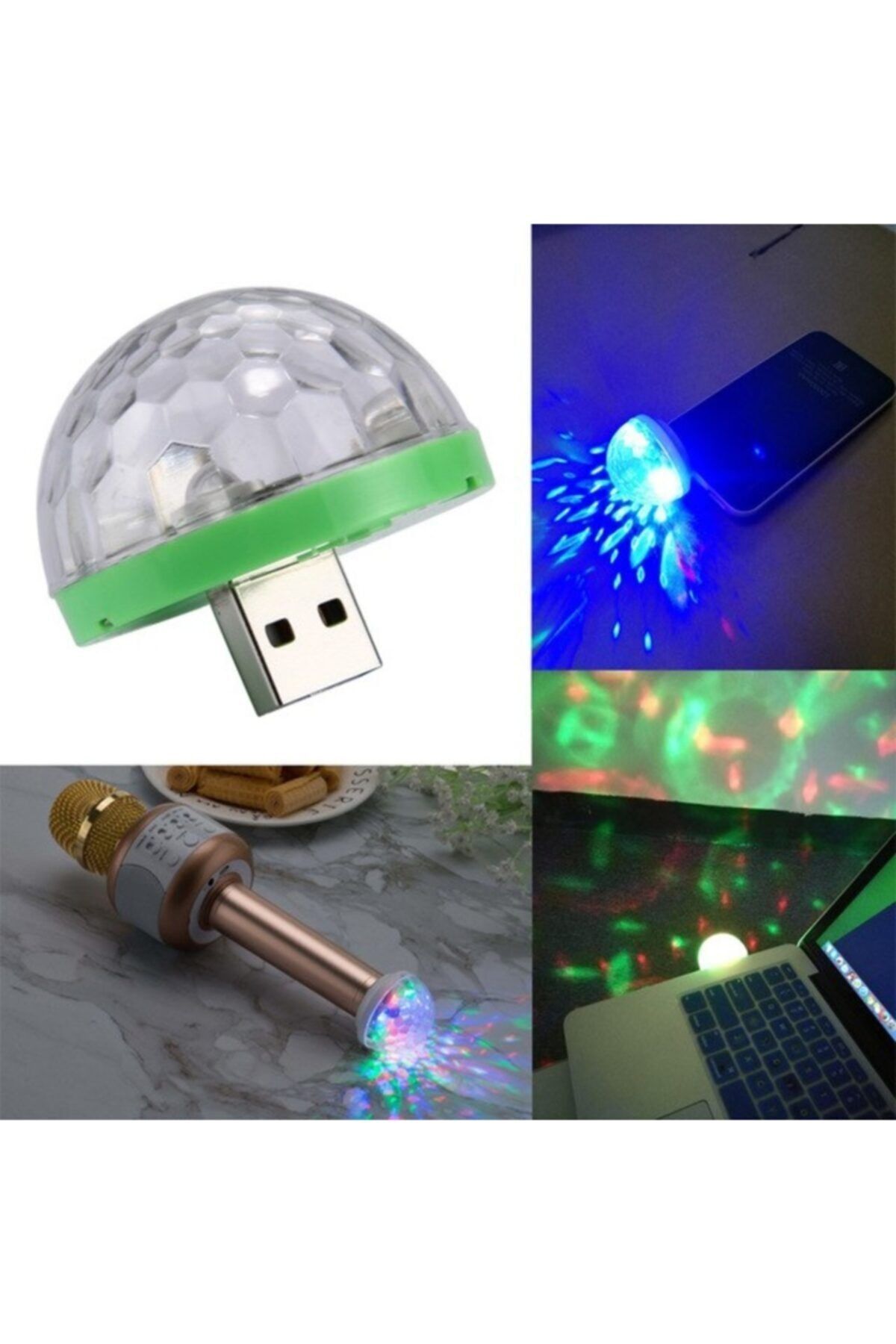 Sese Duyarlı Mini Disko Topu Usb Telefon Mikrofon Uyumlu Parti Di