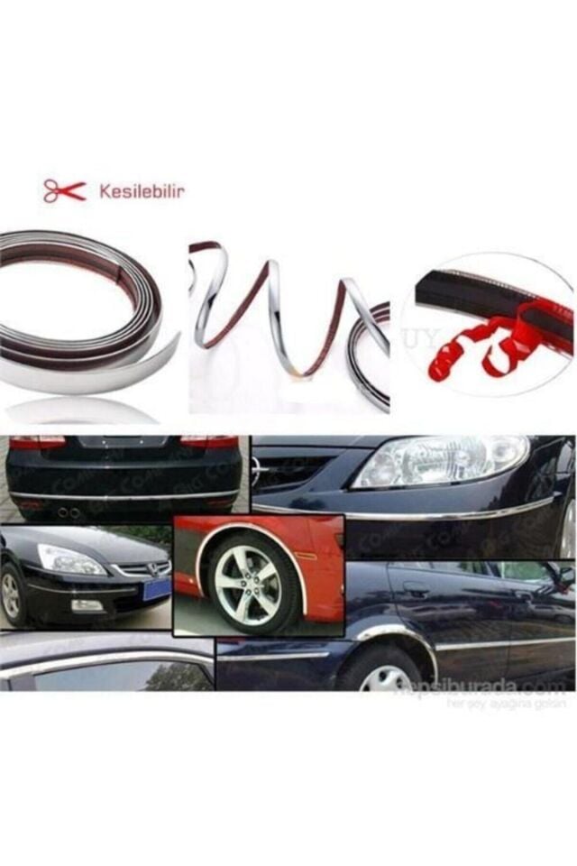 3d Krom Dekoratif Nikelaj Şerit Çıta 9 Mm X 5 Metre