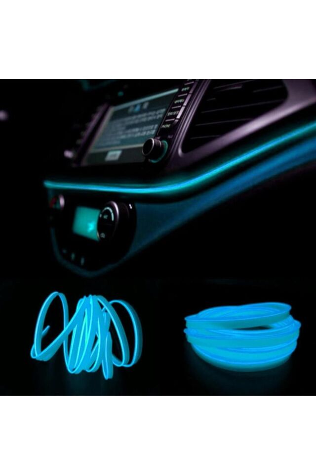 Araç İçi Torpido Ledi - İp Led - Neon Led - Şerit Led / Buz Mavi